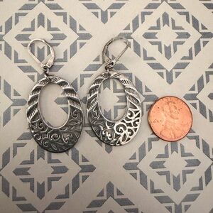 Elegant Silver Oval Earrings